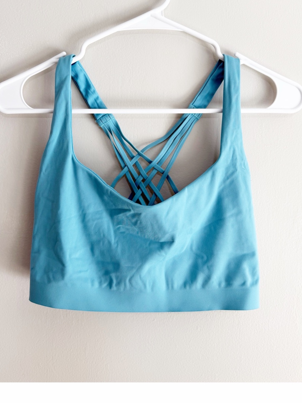 Lululemon flexy flex strappy yoga bra blue size small medium